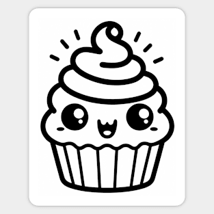 Happy Cupcake With Swirly Frosting Sticker